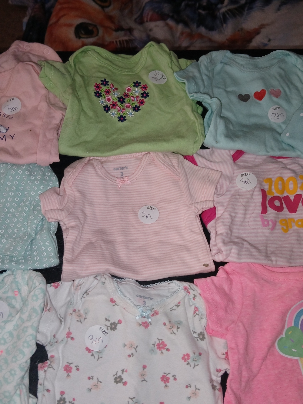 Assorted Baby Girl Onesies - Pink, Green, Mint, Floral - 10 Total